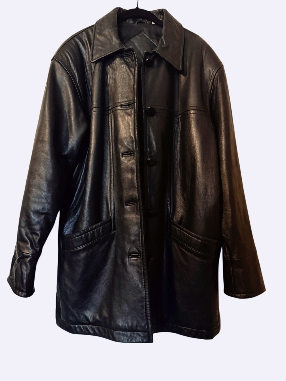 Preston & York Black Genuine Lambskin Leather Coat Jacket Small S Quilted Lining